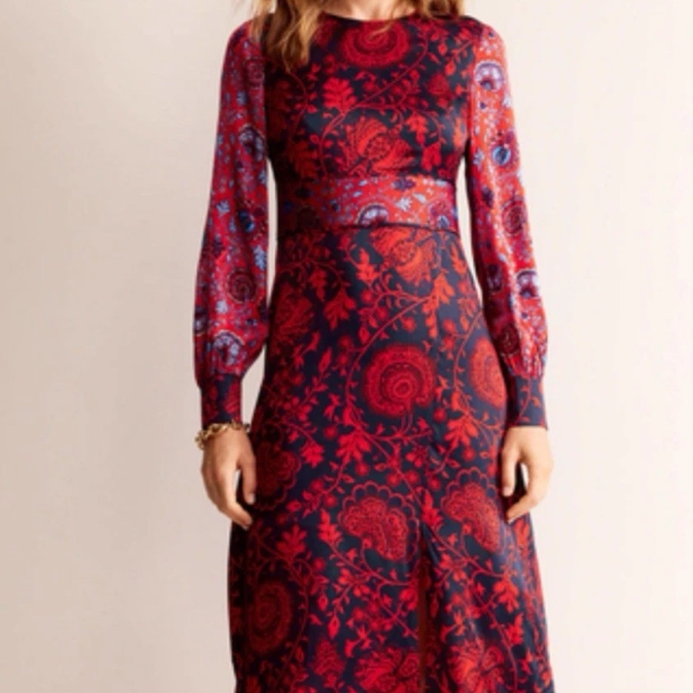 Boden Pipe Detail Midi Dress size 12 NWT